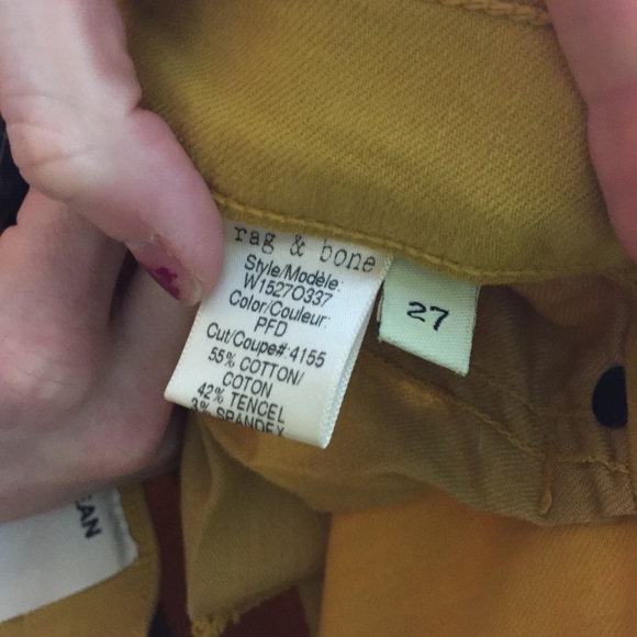 NWT Rag & Bone Mustard Capri Zipper Crop Jeans - Picture 7 of 8